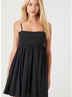 Forever 21 Black Mini Dress with Spaghetti Straps